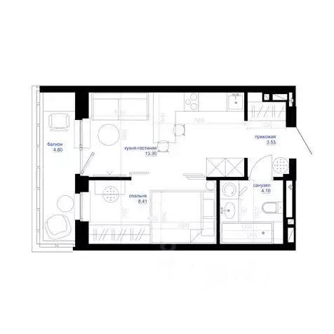 Студия Приморский край, Владивосток Сердце квартала жилой комплекс ... - Фото 1