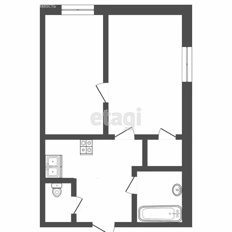 1-комнатная квартира: Тюмень, проезд Геологоразведчиков, 6 (23 м) - Фото 1