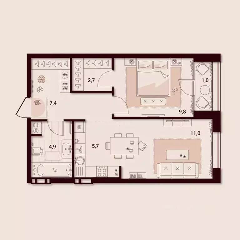 1-к кв. Приморский край, Артем ул. Куйбышева, 11А (42.52 м) - Фото 1