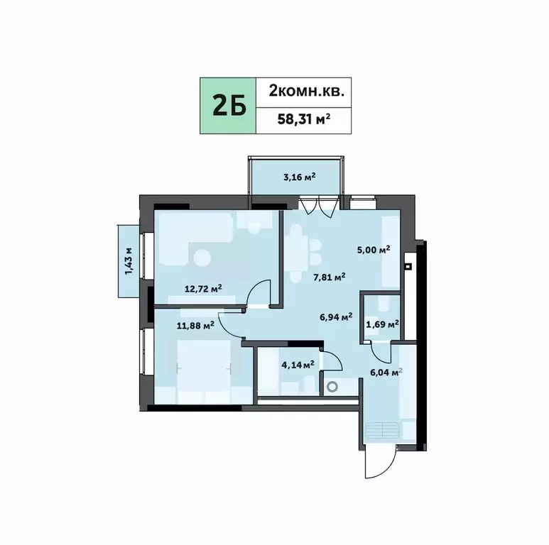 2-к кв. Удмуртия, Ижевск Ипподромный жилрайон, Седьмое Небо жилой ... - Фото 1