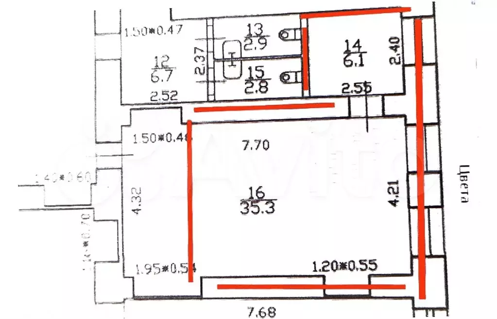 Офис/торговое 35.3 м2 - Фото 0