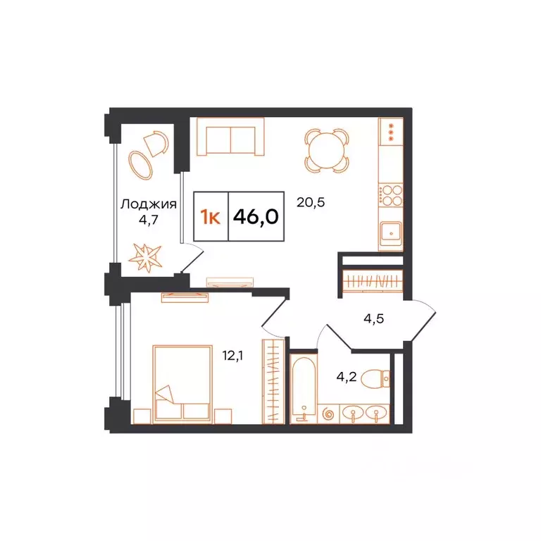 1-к кв. Свердловская область, Нижний Тагил 1-й кв-л, Александровский ... - Фото 1