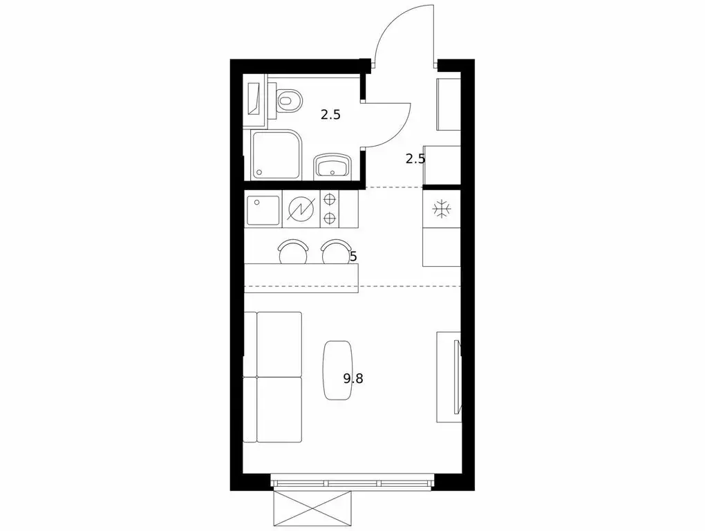 Квартира-студия: Мытищи, жилой комплекс Яуза Парк (19.8 м) - Фото 1