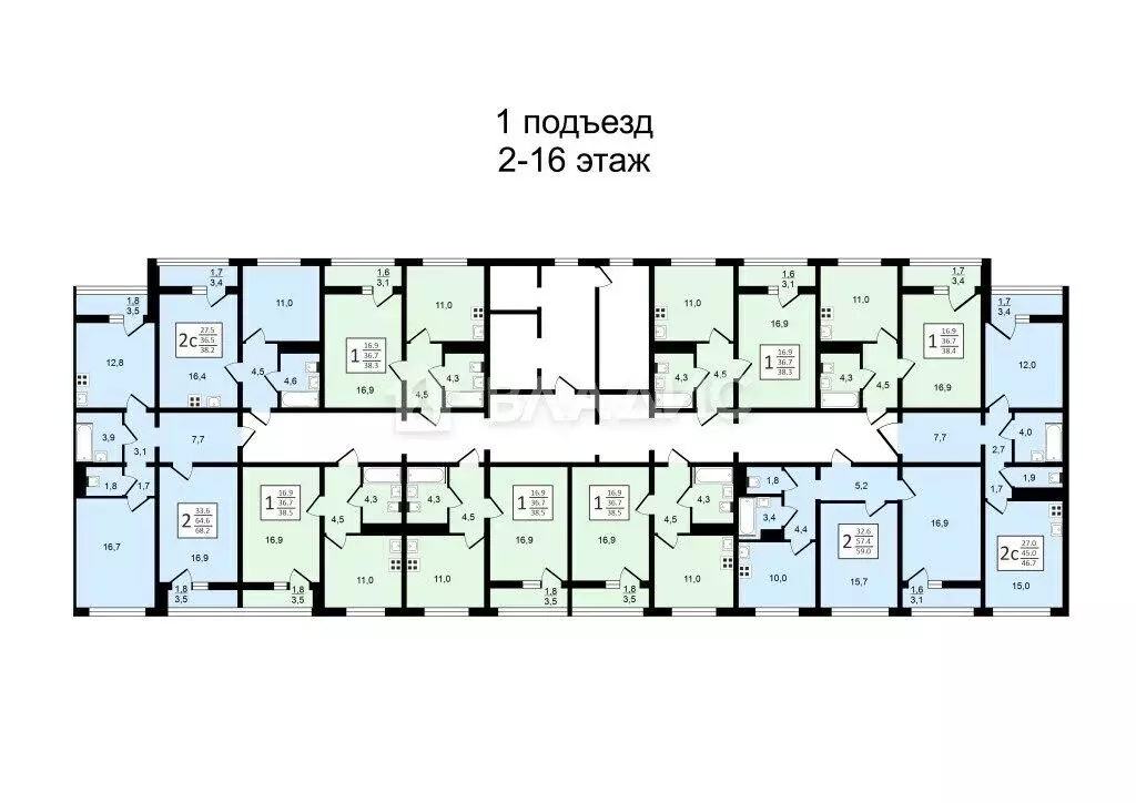 2-комнатная квартира: Воронеж, улица Загоровского, 9/2 (57.3 м) - Фото 1