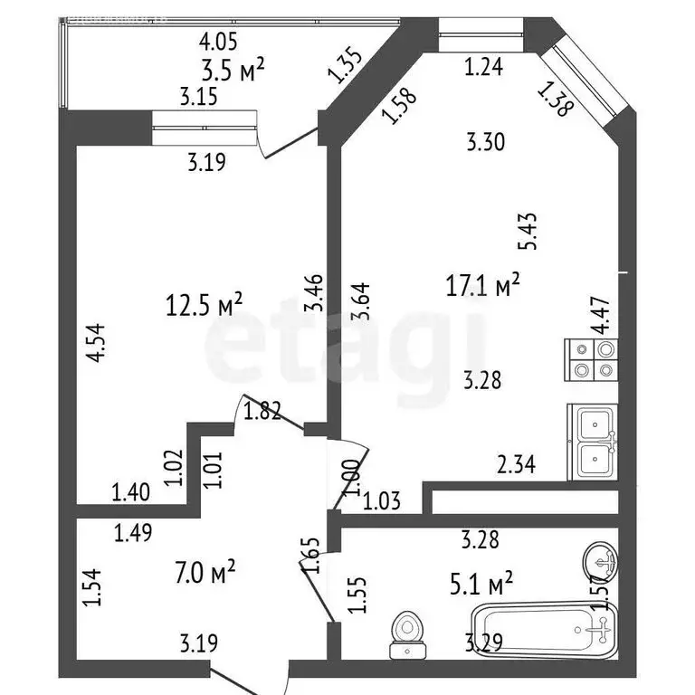 1-комнатная квартира: Самара, улица Свободы, 134 (45.2 м) - Фото 1
