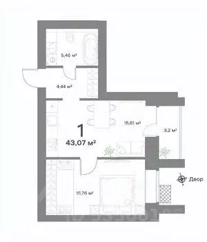 1-к кв. Нижегородская область, Выкса  (43.07 м) - Фото 1