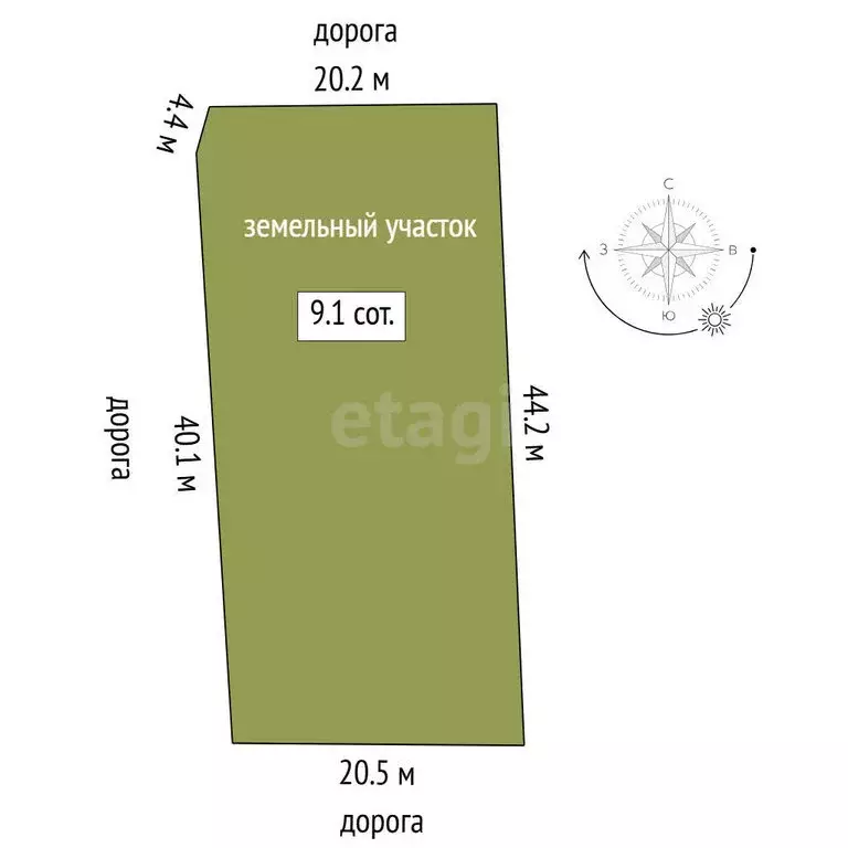 Участок в Тюменский муниципальный округ, СНТ Подъём, 9-я улица (9.1 м) - Фото 1