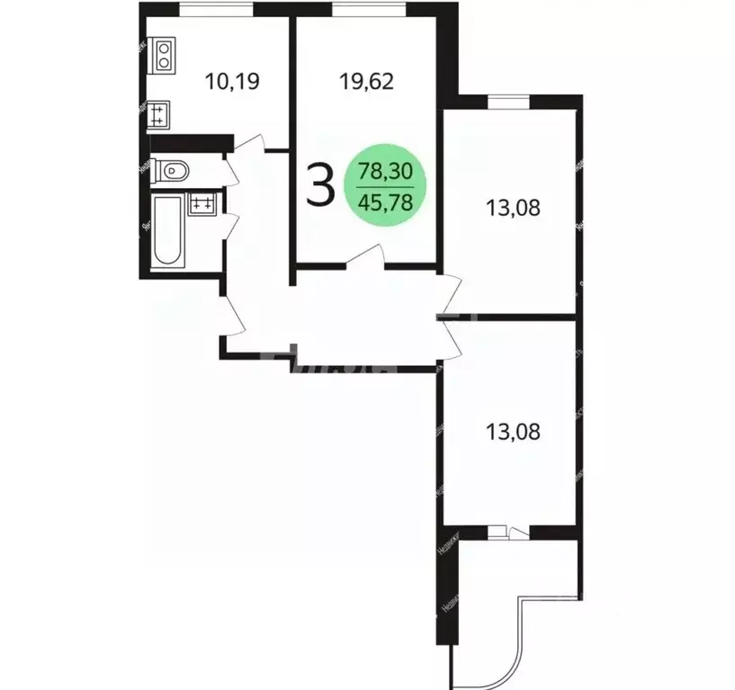 3-к кв. Московская область, Котельники Новая ул., 17б (78.3 м) - Фото 2