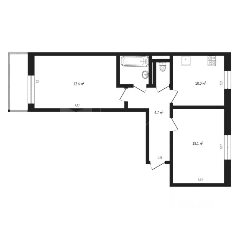 2-к кв. Тюменская область, Тюмень ул. Николая Ростовцева, 10 (54.6 м) - Фото 2