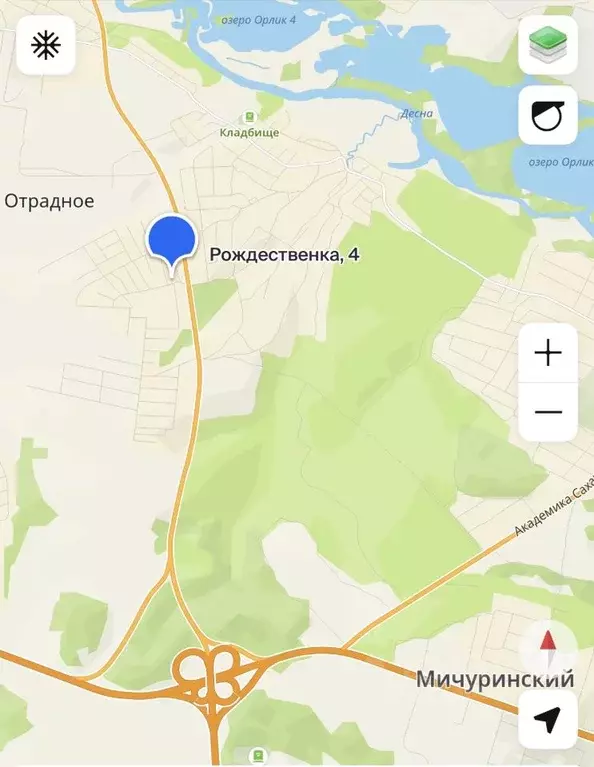 Участок в Брянская область, Брянский район, Отрадненское с/пос, с. ... - Фото 2