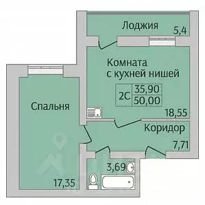 2-к кв. Новосибирская область, Новосибирск ул. Юности, 7 (50.0 м) - Фото 0