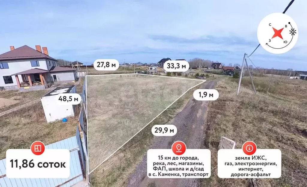 Участок в Тюменская область, Тюменский район, с. Кулига ул. Орлецкая ... - Фото 0