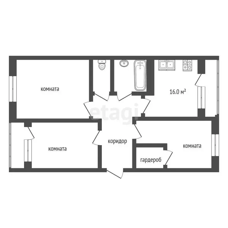 3-комнатная квартира: Кисловодск, улица Декабристов, 36/2 (100 м) - Фото 0