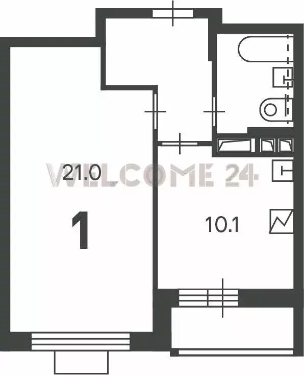 1-комнатная квартира: Москва, проезд Шокальского, 28Ак1 (40.5 м) - Фото 1