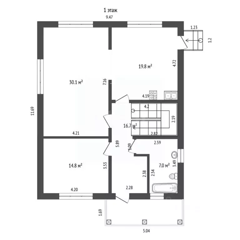 Дом в Татарстан, Тукаевский район, д. Азьмушкино, Рябинка кп ул. ... - Фото 2
