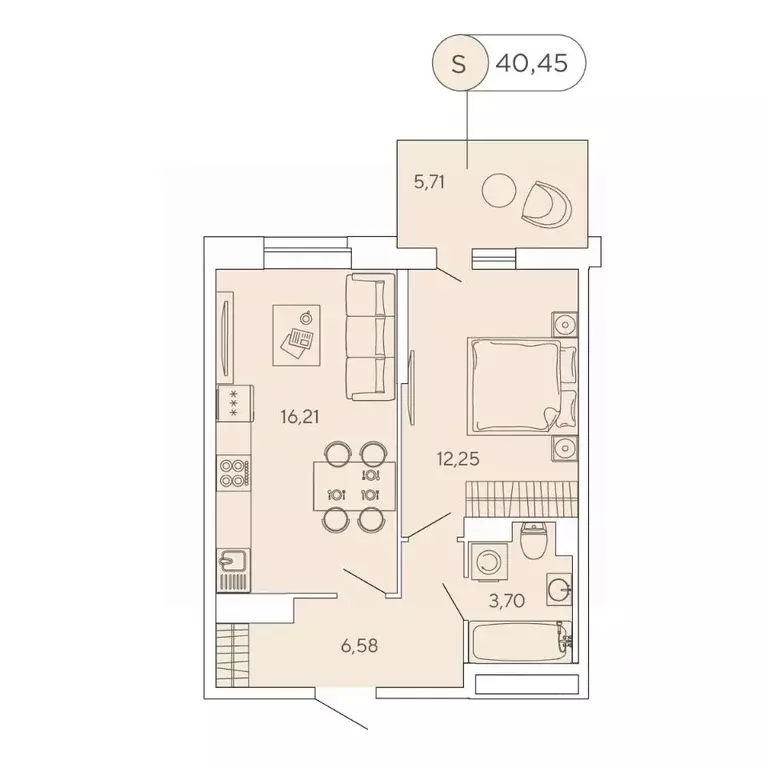 1-к кв. Ленинградская область, Кудрово г. Всеволожский район, ... - Фото 1