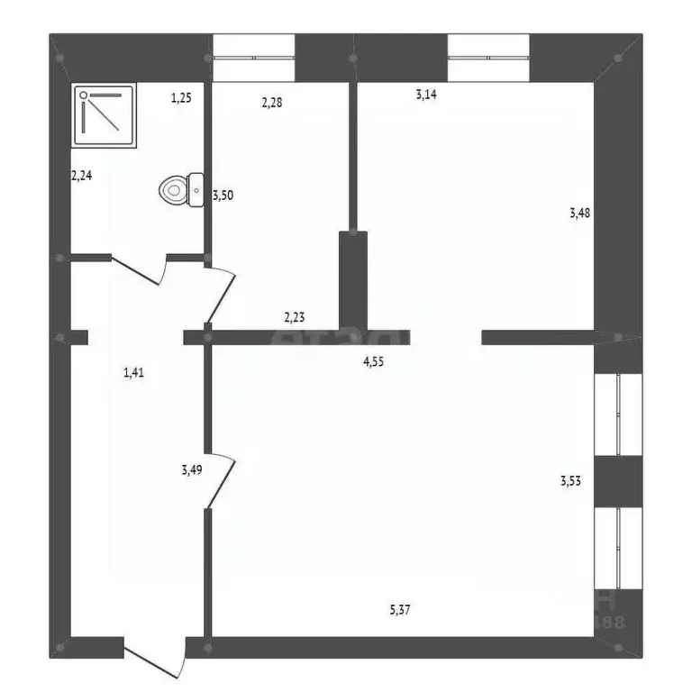 2-к кв. Амурская область, Белогорск ул. Кирова, 249 (45.9 м) - Фото 2
