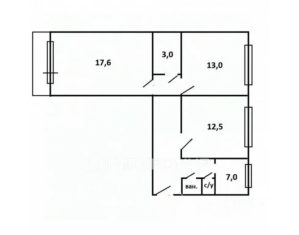 3-к кв. Санкт-Петербург, Санкт-Петербург, Колпино Пролетарская ул., 50 ... - Фото 2