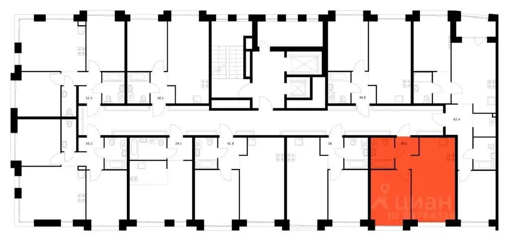 1-к кв. Татарстан, Казань Ботаническая 3 жилой комплекс, 1 (39.5 м) - Фото 2