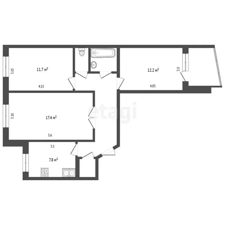 3-комнатная квартира: Челябинск, улица Хохрякова, 22 (65 м) - Фото 0