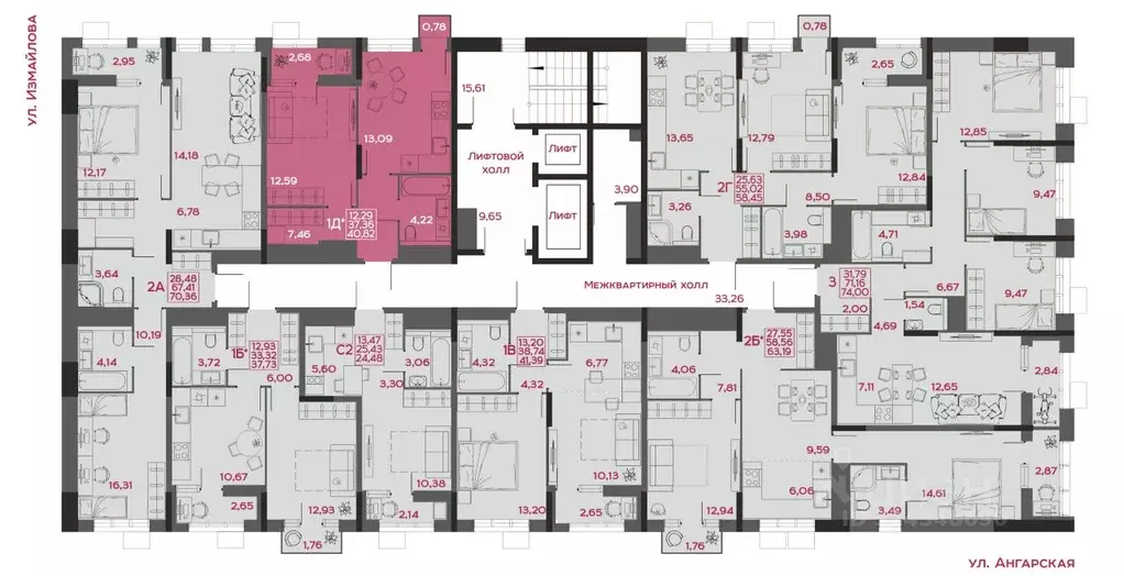 1-к кв. Пензенская область, Пенза Форт жилой комплекс (40.82 м) - Фото 2
