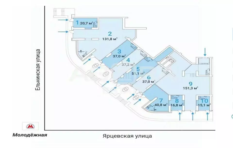 Торговая площадь в Москва Ярцевская ул., 27к1 (37 м) - Фото 1
