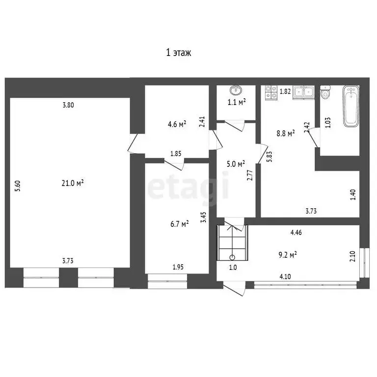 2-комнатная квартира: Ялта, Московская улица, 57 (76.6 м) - Фото 2