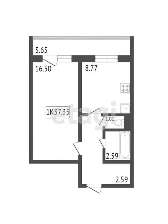 Продаётся 1-к квартира, 35.2 м - Фото 1