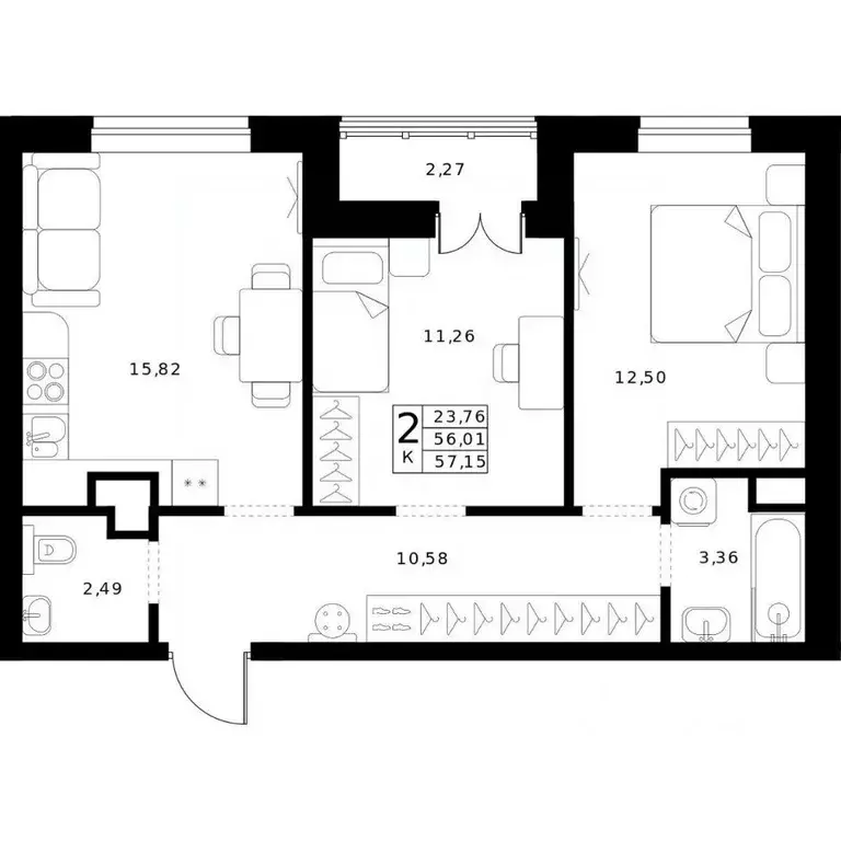 2-к кв. Нижегородская область, Нижний Новгород Ленгородок мкр, Мед ... - Фото 1