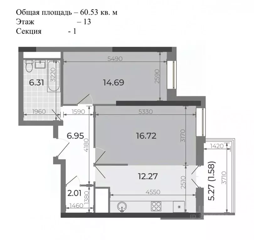 2-к кв. Татарстан, Казань ул. Короленко, 28 (60.0 м) - Фото 1