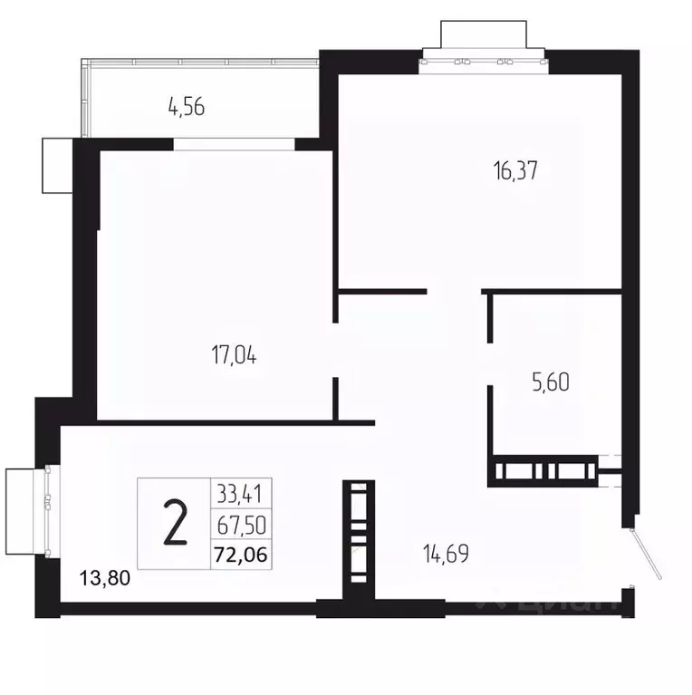 2-к кв. Волгоградская область, Волгоград 127-й кв-л,  (72.06 м) - Фото 0