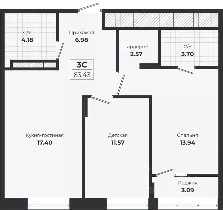 2-к кв. Новосибирская область, Новосибирск Лесоперевалка мкр, Ясный ... - Фото 1