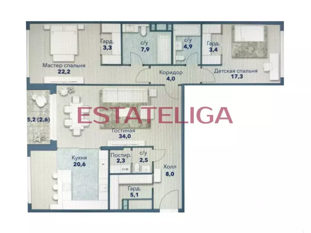 3-к кв. Москва ул. Сергея Бондарчука, 4 (140.0 м) - Фото 2