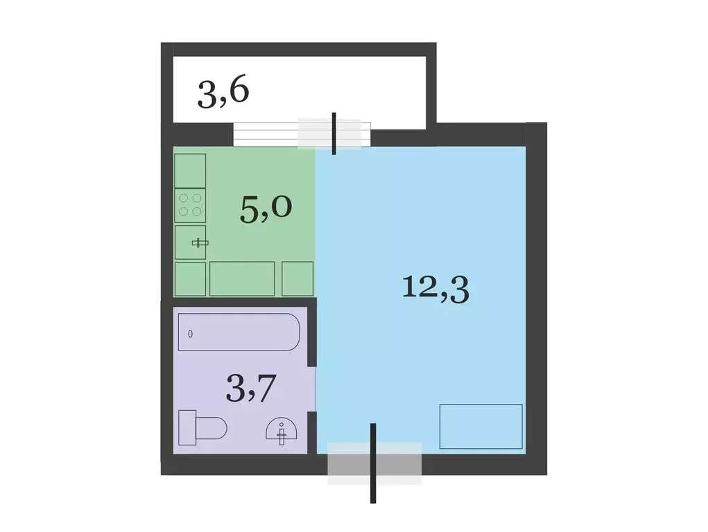 1-комнатная квартира: Благовещенск, Красноармейская улица, 217 (22.8 ... - Фото 0