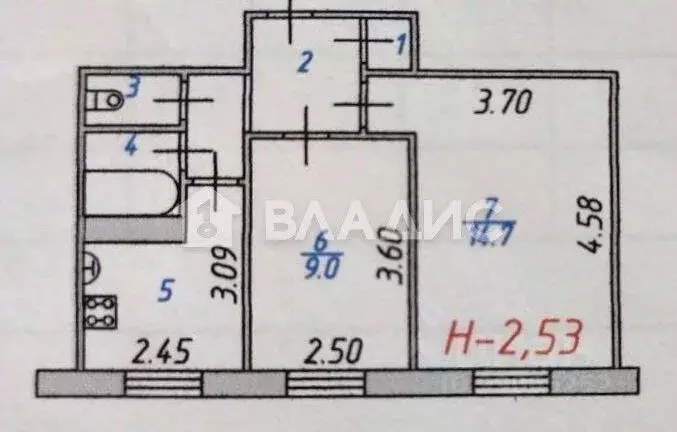 2-к кв. Ивановская область, Иваново ул. 1-я Полевая, 53 (38.3 м) - Фото 2
