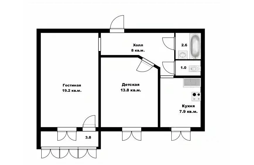 2-к кв. башкортостан, уфа ул. летчиков, 4 (53.0 м) - Фото 1