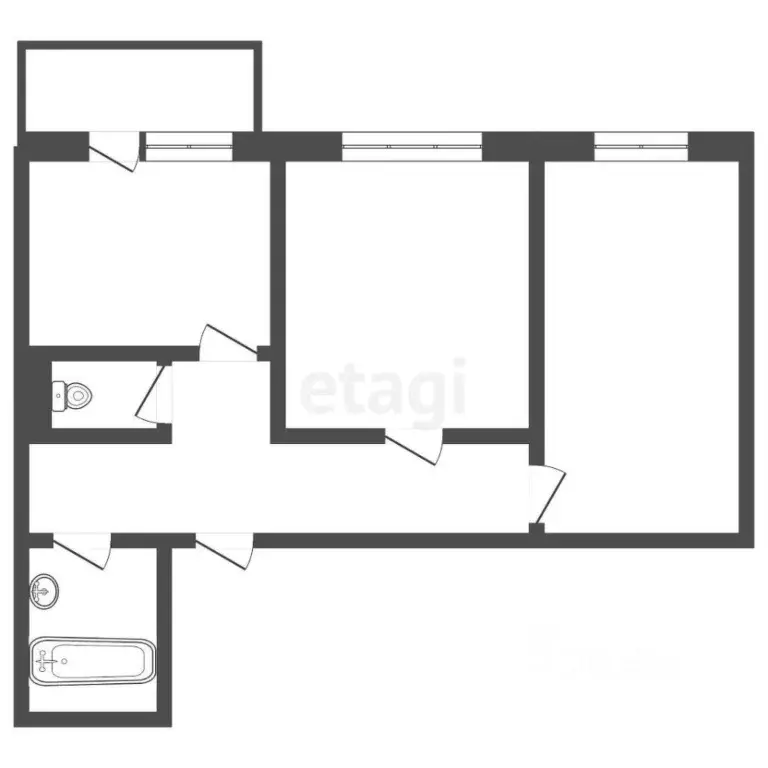 2-к кв. Иркутская область, Ангарск 33-й мкр, 11 (53.0 м) - Фото 1