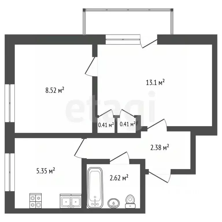 2-к кв. Москва ул. Фабрициуса, 4С1 (34.0 м) - Фото 2