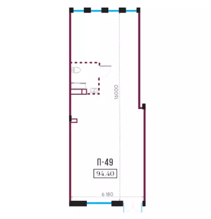 Помещение свободного назначения (94.4 м) - Фото 1