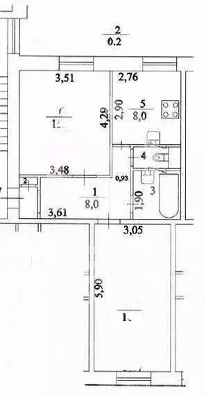 2-к кв. Санкт-Петербург ул. Седова, 17К1 (54.2 м) - Фото 1