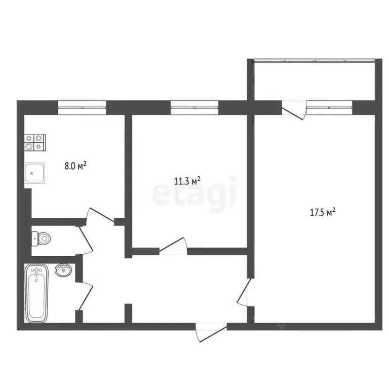 2-к кв. Ямало-Ненецкий АО, Муравленко ул. Ленина, 83 (47.7 м) - Фото 1