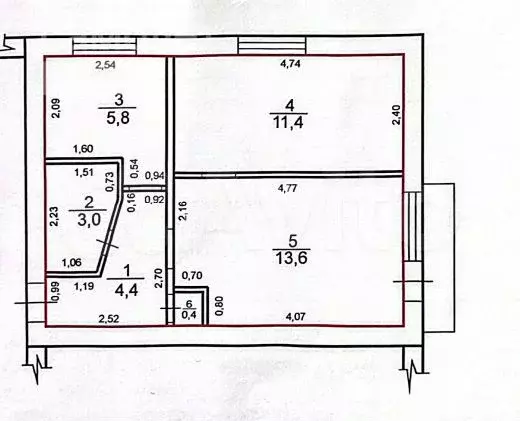 2-к. квартира, 40 м, 4/5 эт. - Фото 0