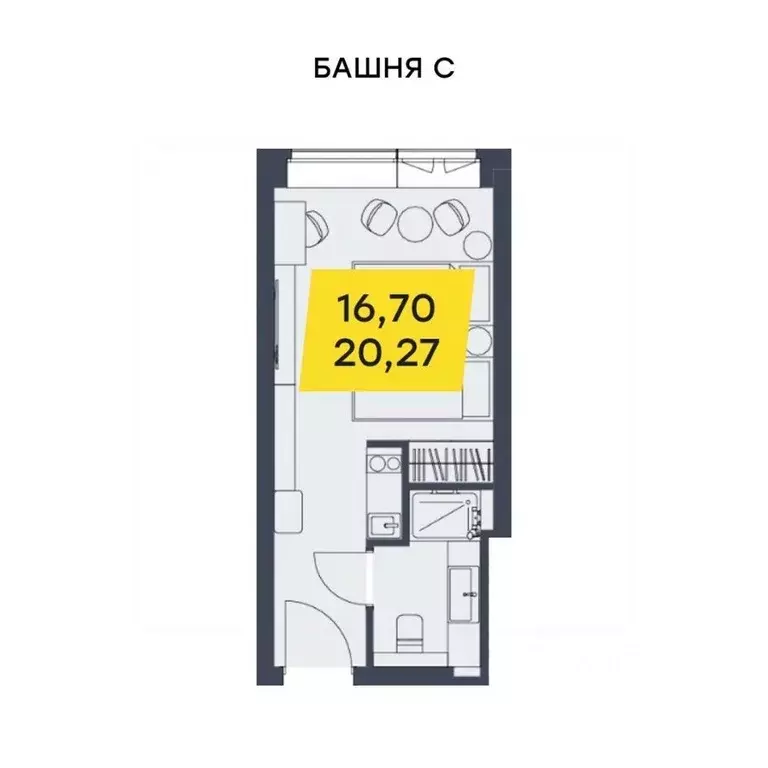 Студия Новосибирская область, Новосибирск Лэнд Лорд жилой комплекс ... - Фото 1
