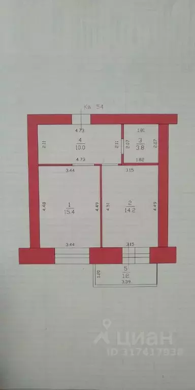 1-к кв. Татарстан, Казань ул. Восстания, 129 (43.4 м) - Фото 0
