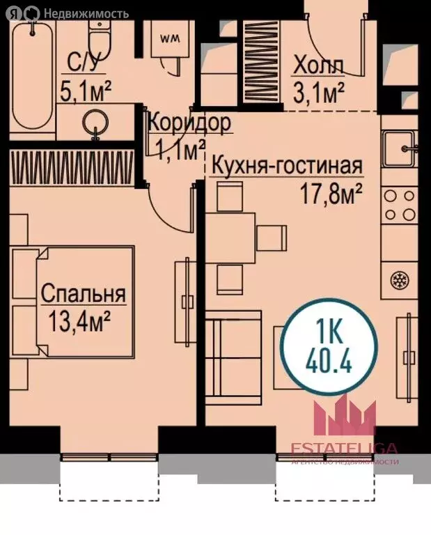 1-комнатная квартира: Москва, Волгоградский проспект, 32/5к1 (40 м) - Фото 1