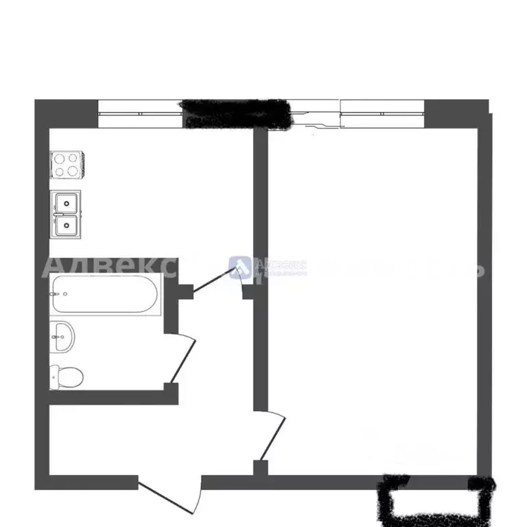 1-к кв. Тюменская область, Тюмень Одесская ул., 59 (31.6 м) - Фото 1