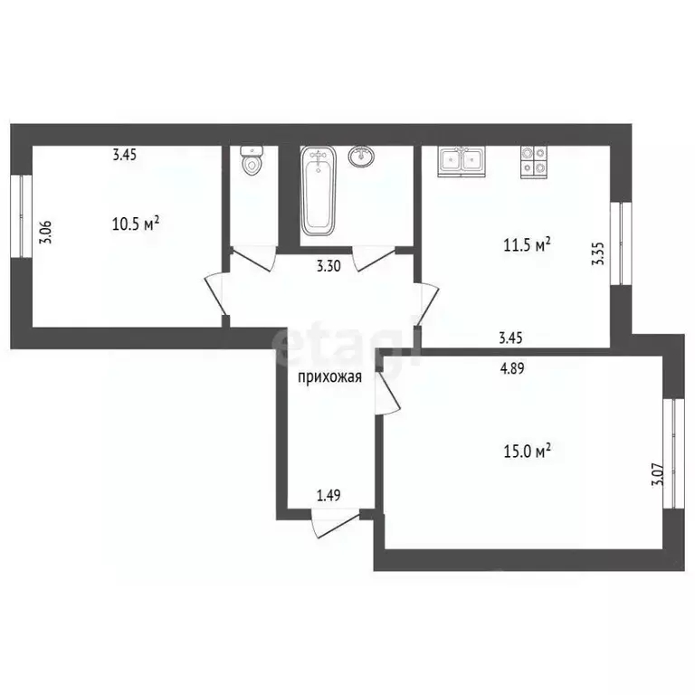 2-к кв. Ямало-Ненецкий АО, Тарко-Сале Пуровский район, ул. Осенняя, 16 ... - Фото 2