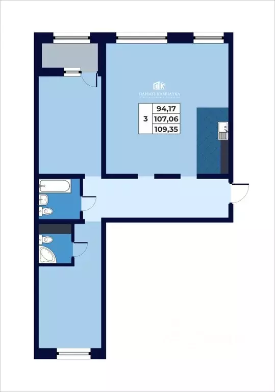 Свободной планировки кв. Камчатский край, Петропавловск-Камчатский ... - Фото 1