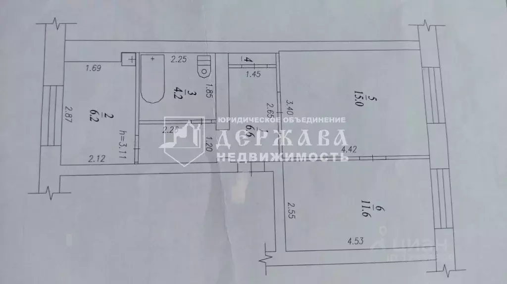 2-к кв. Кемеровская область, Топки Пионерская ул., 66 (44.1 м) - Фото 1