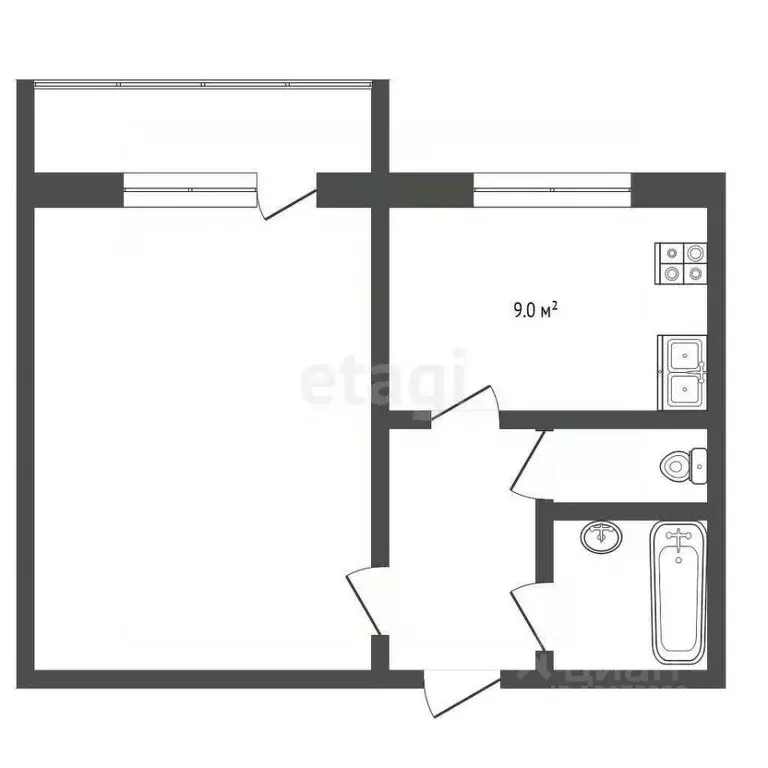 1-к кв. Ярославская область, Ярославль Чернопрудная ул., 37 (35.4 м) - Фото 1